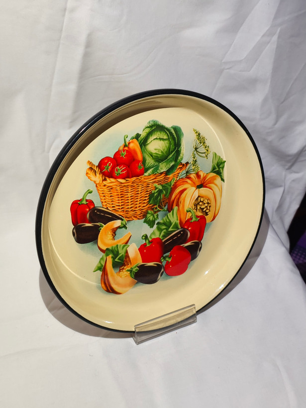 بشقاب لعابی ۲۲ سانتیمتری طرح کدو (گل درشت)